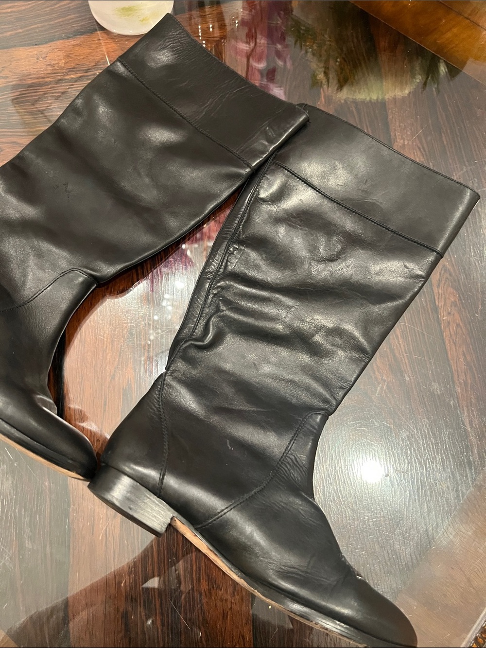J. Crew Black Leather Over-the-Knee Boots